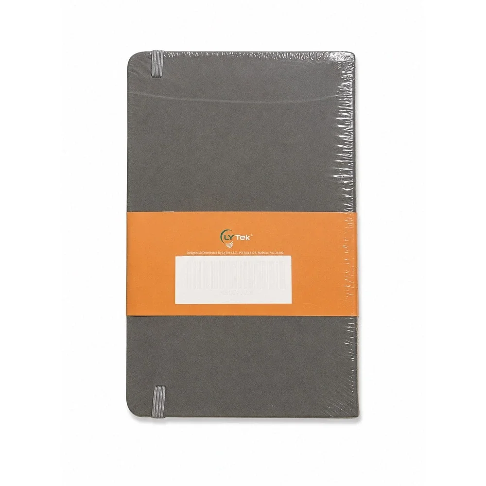 LY Tek Classic Notebook 2 Pack Grey Faux Leather Hardcover Ruled 120gsm Paper